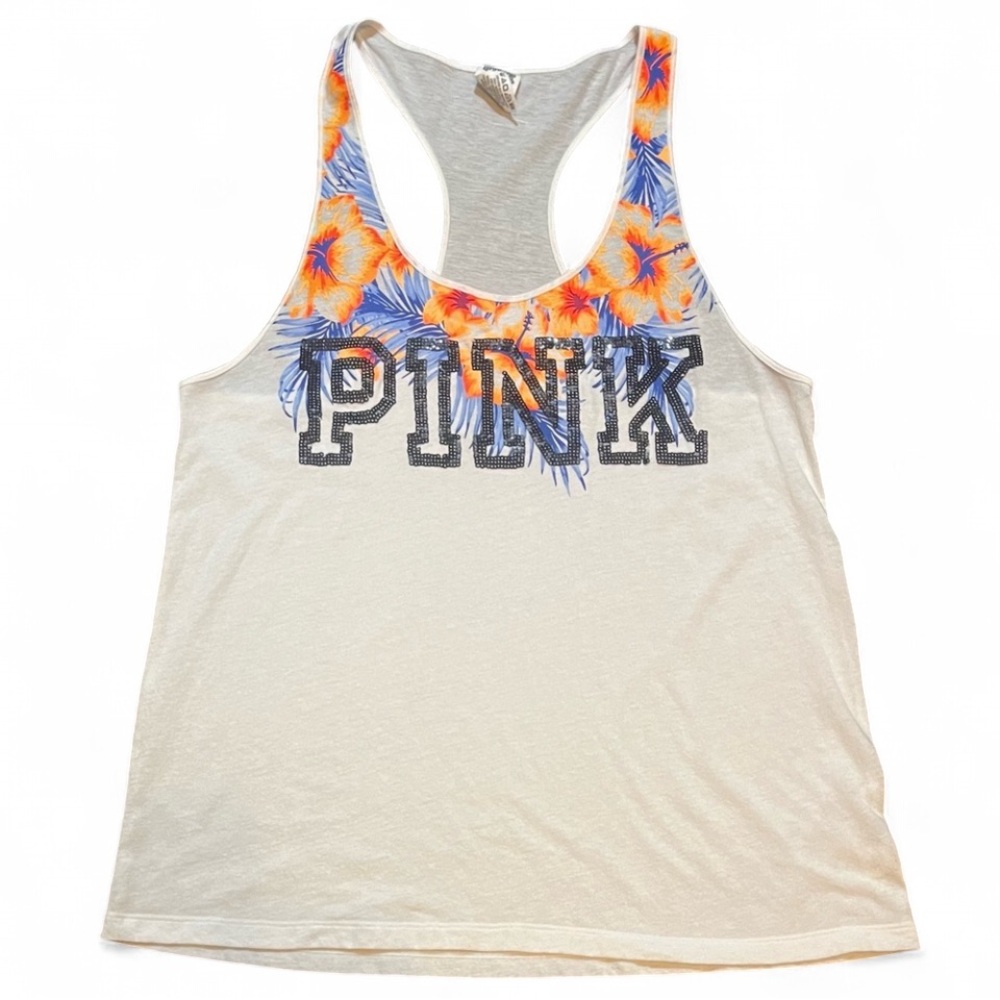PINK Victoria's Secret Women's White Tank, L